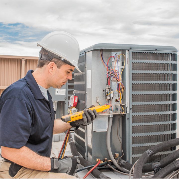 Oakville Duct Cleaning Pros certified duct cleaning technician on a service call in Oakville, Ontario